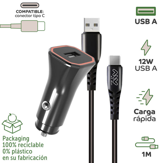 Car Charger Myway 1,2 m Black
