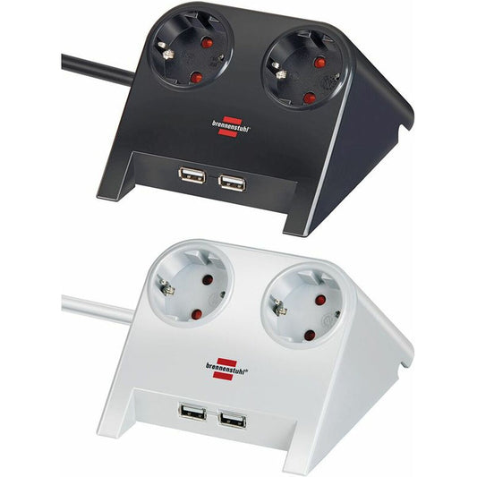 2-socket plugboard without power switch Brennenstuhl 1153520222 3600 W USB x 2 Tablecloth (1,8 m)