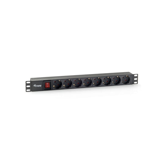 Schuko 19" 8 Way Multi-socket Adapter Equip 333283 Black (1,8 m)