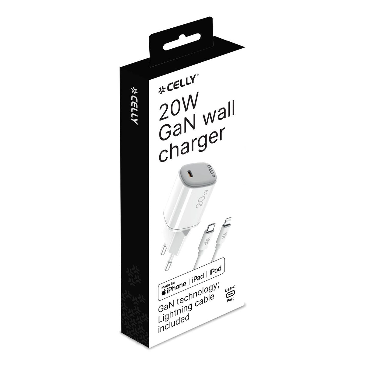 USB Cable Celly UPTC1USBC20WCTL White