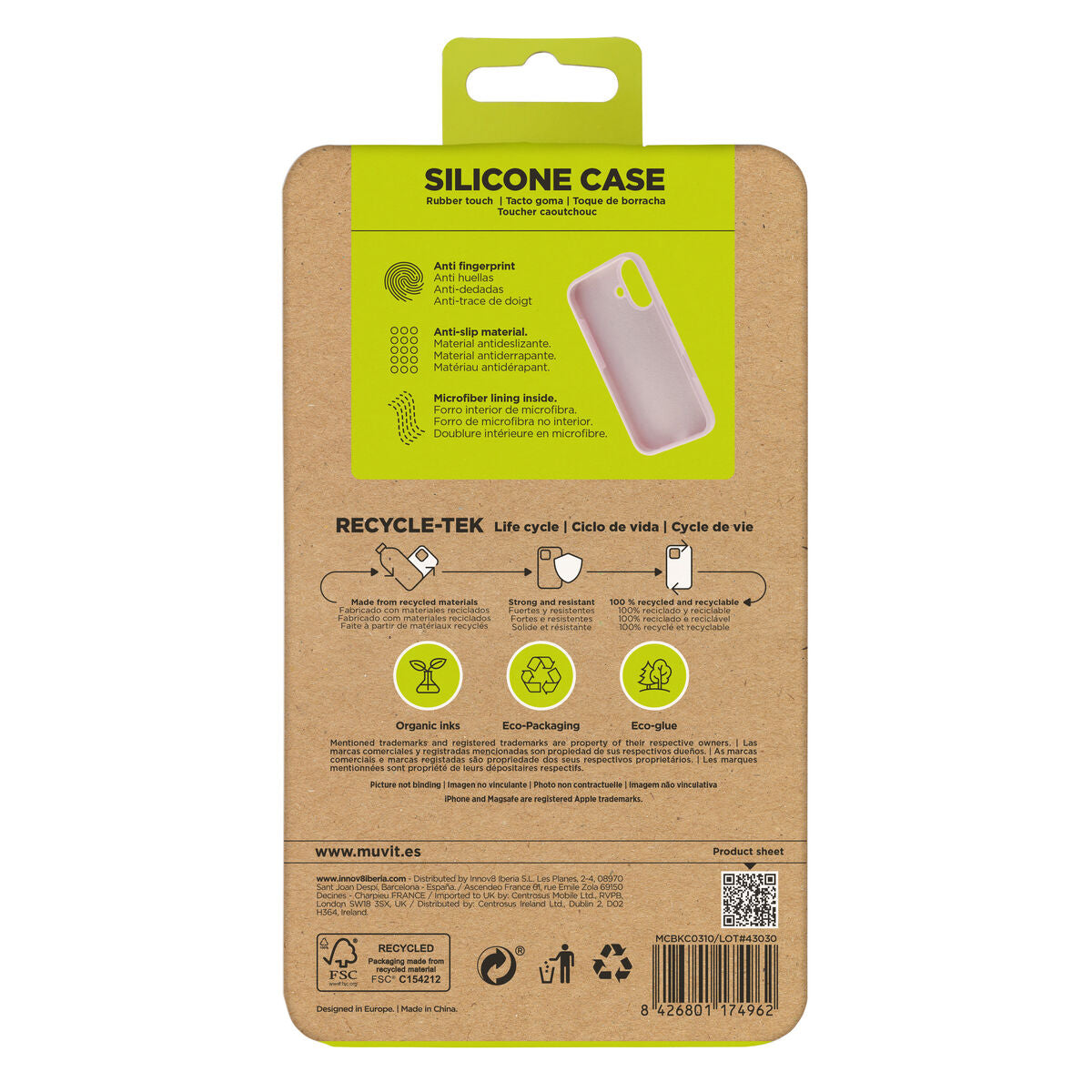 Mobile cover Muvit for Change iPhone 16 Pink