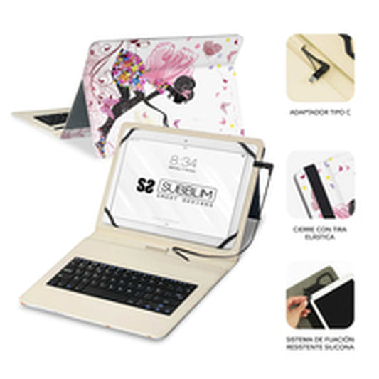 Tablet cover Subblim Keytab Multicolour Spanish Qwerty QWERTY