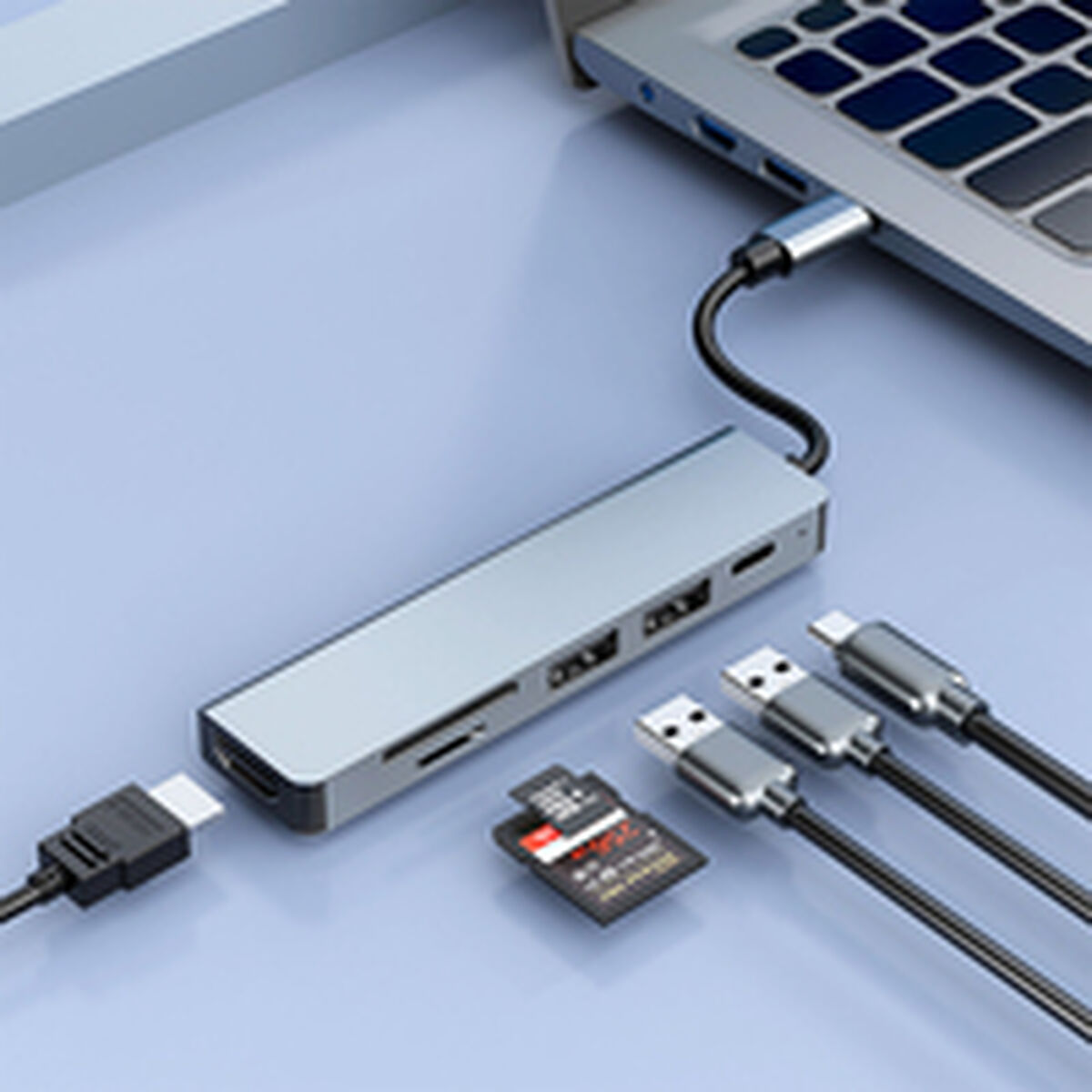 USB Hub CoolBox COO-DOCK-C-61 Grey 100 W