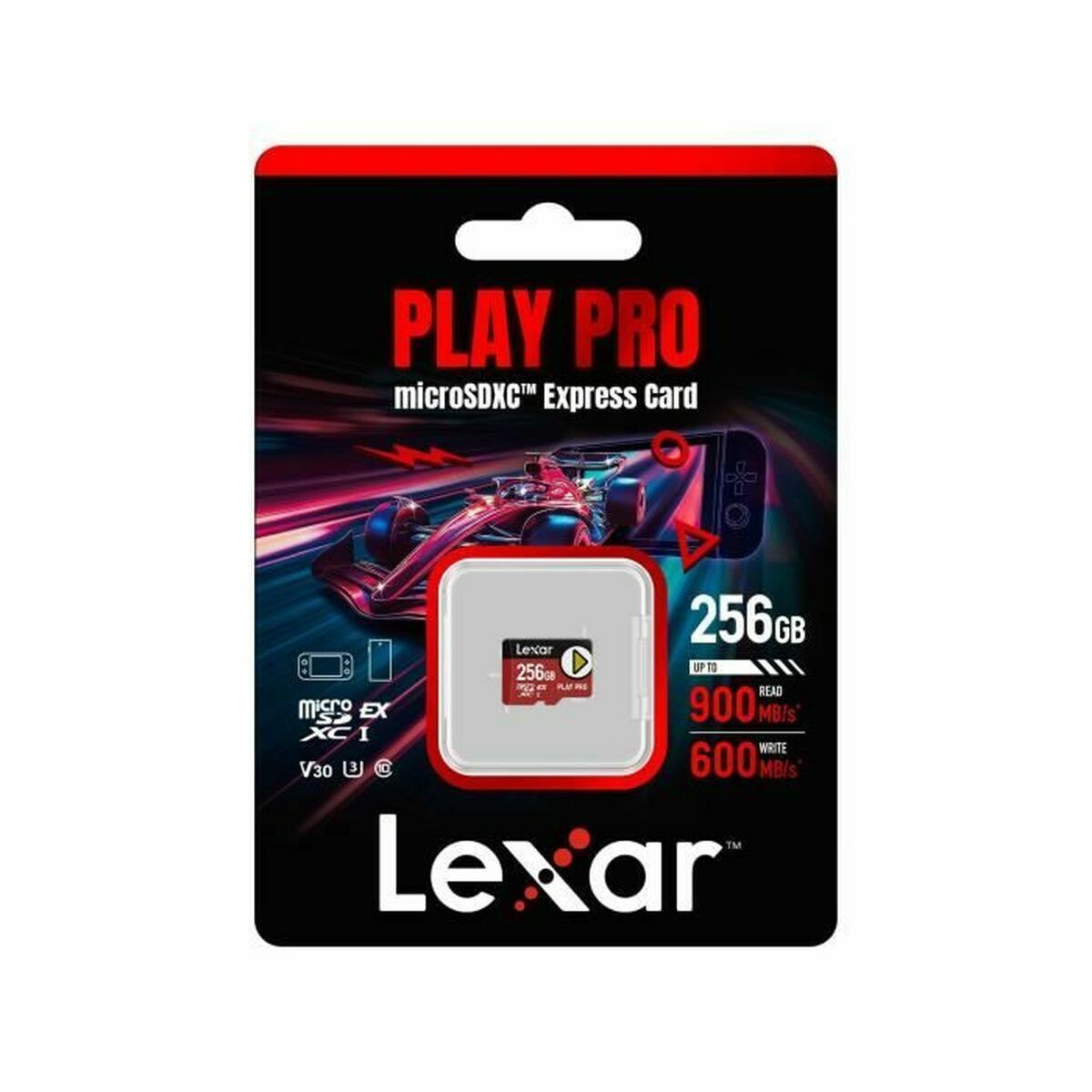 Memory Card Micro SDXC Lexar LMSXPS0256G-BNNNG Black Red 256 GB