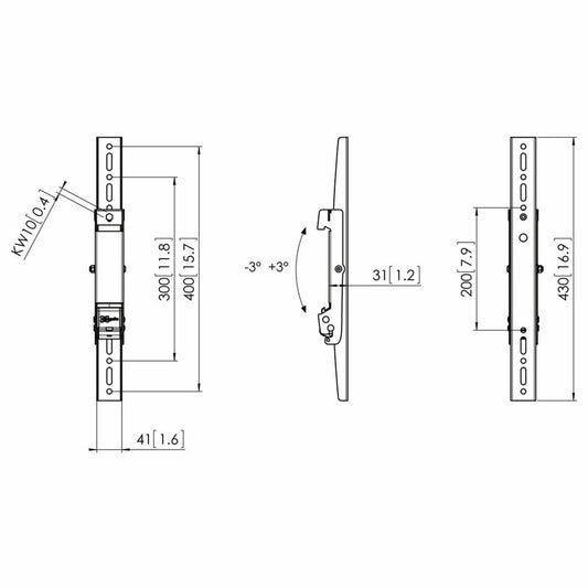 Adjustable support Vogel's 7233040 Black 4 Units