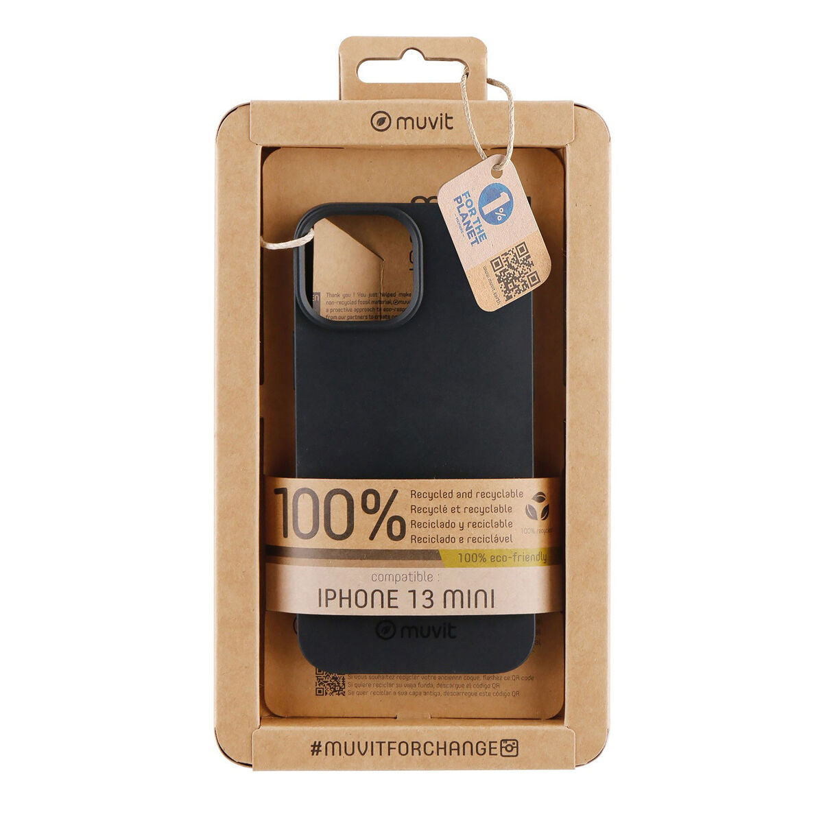 Mobile cover Muvit for Change iPhone 13 Mini Black