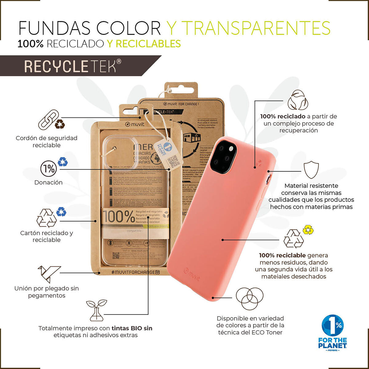 Mobile cover Muvit for Change iPhone 13 Mini Black