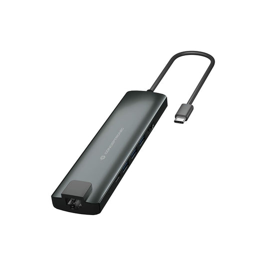 USB Hub Conceptronic 110515507101 Aluminium Grey 9-in-1