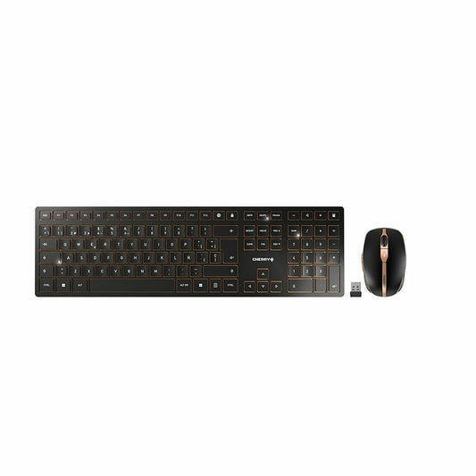 Keyboard and Mouse Cherry JD-9100ES-2 Black Spanish QWERTY
