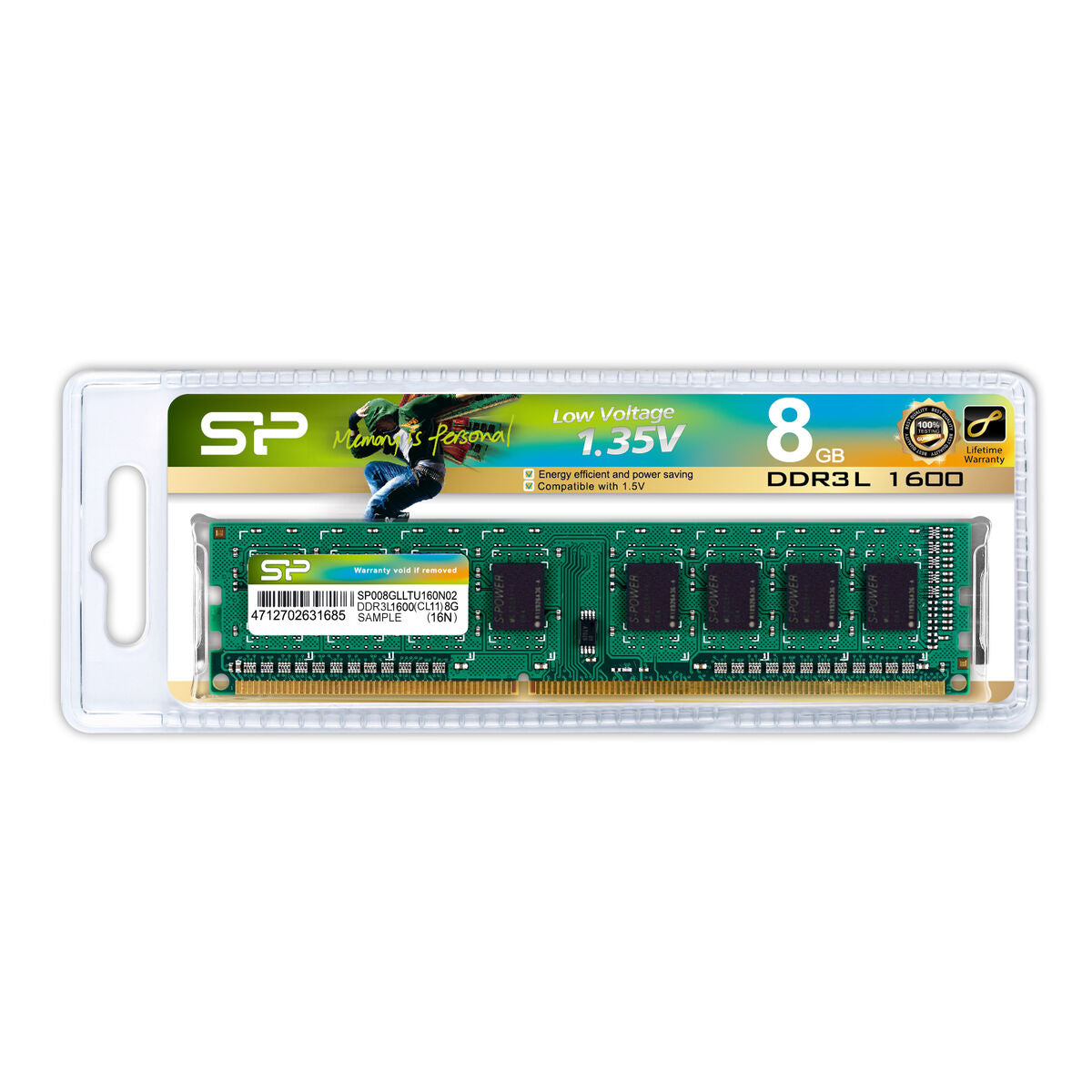 RAM Memory Silicon Power SP008GLLTU160N02 8 GB 1600 mHz CL11 DDR3L
