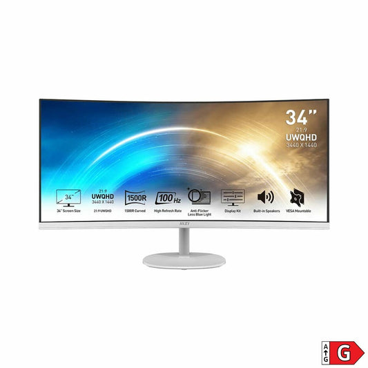 Monitor MSI MP341CQW White 34" UWQHD VA