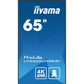 Monitor Videowall Iiyama ProLite LH6565UHSB-B1 65" 4K Ultra HD 50 - 60 Hz 60 Hz