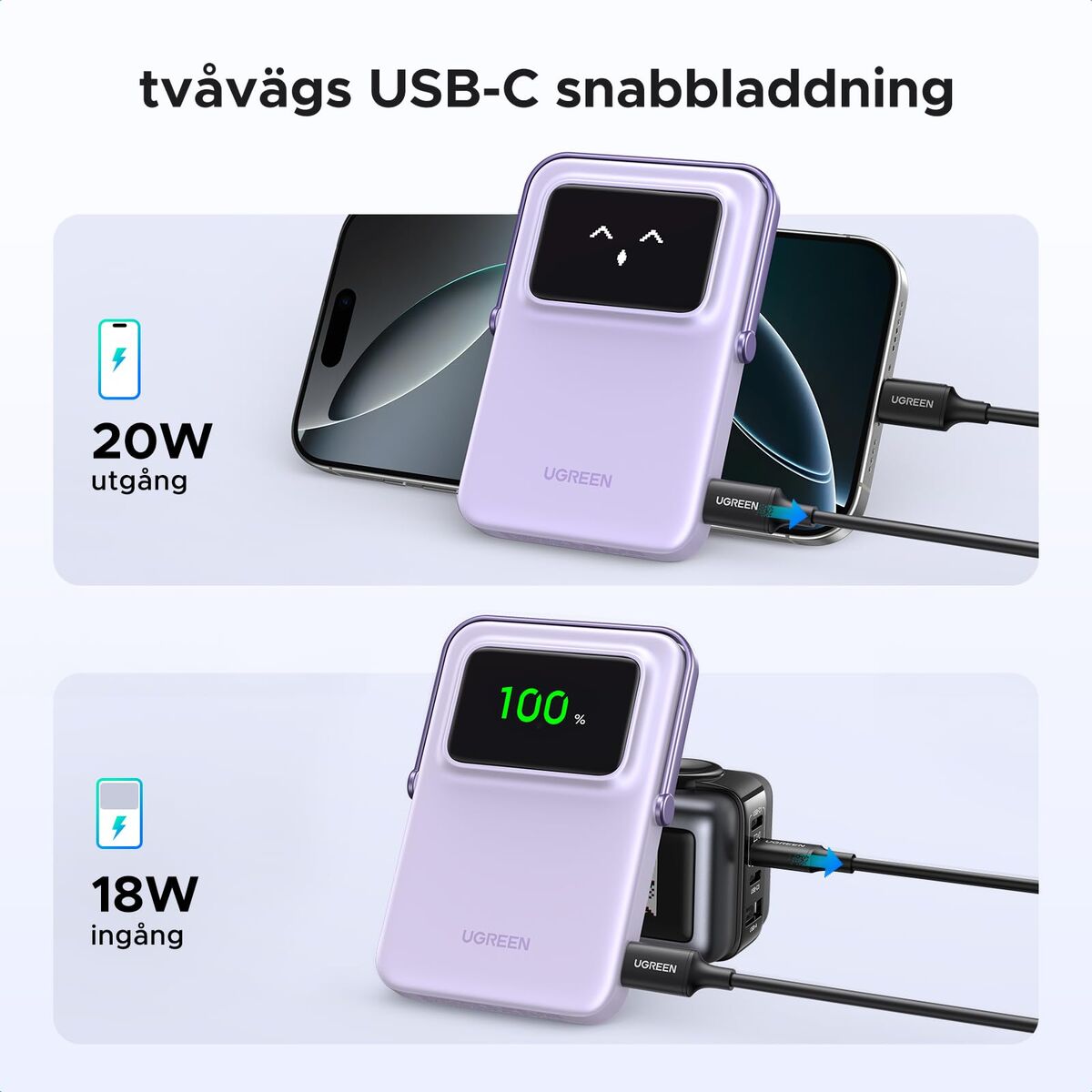 Powerbank Ugreen 35606 Purple 5000 mAh