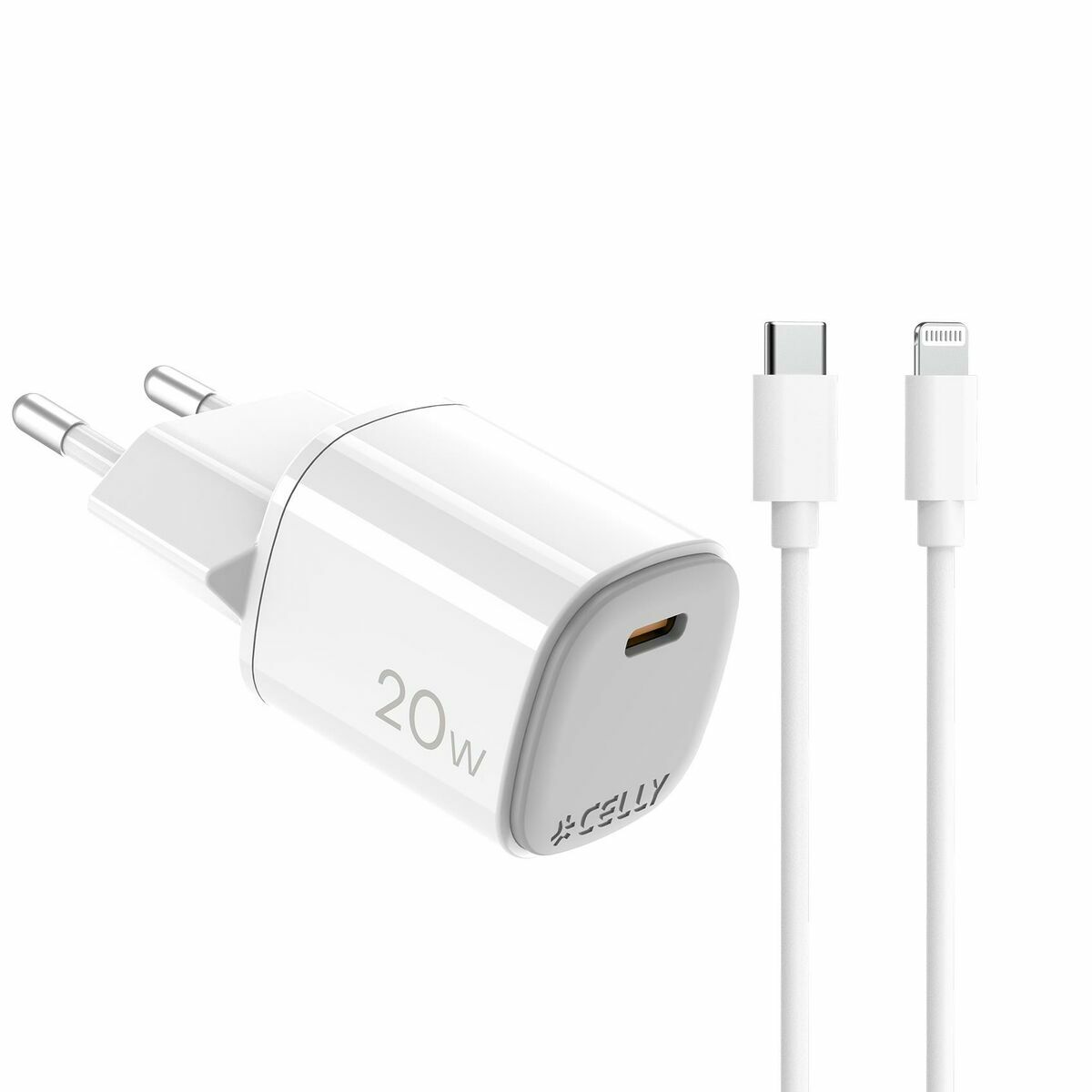 USB Cable Celly UPTC1USBC20WCTL White