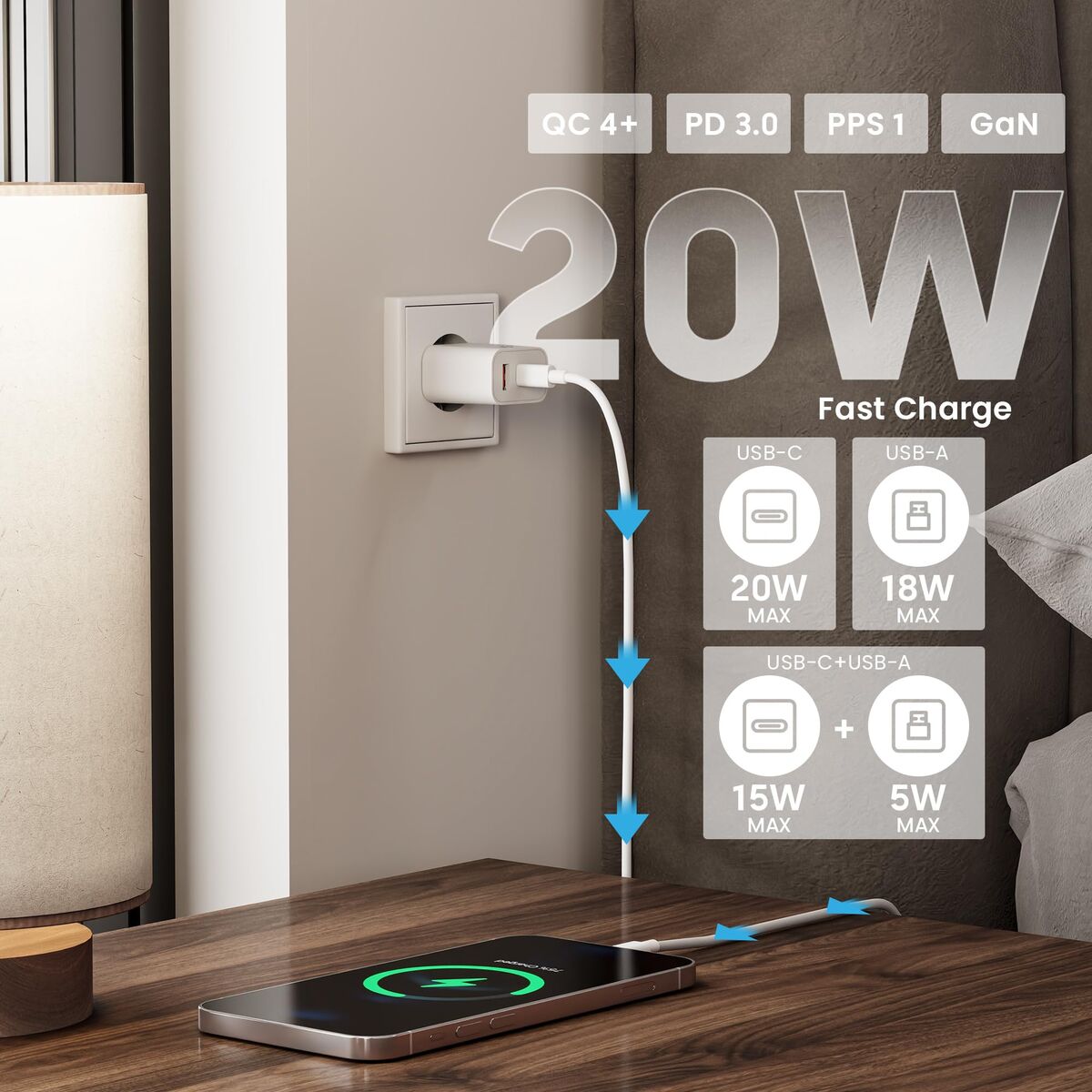 Wall Charger Ewent EW1318 White 20 W