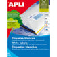 Adhesive labels Apli 01299 100 Sheets 105 x 29 mm White