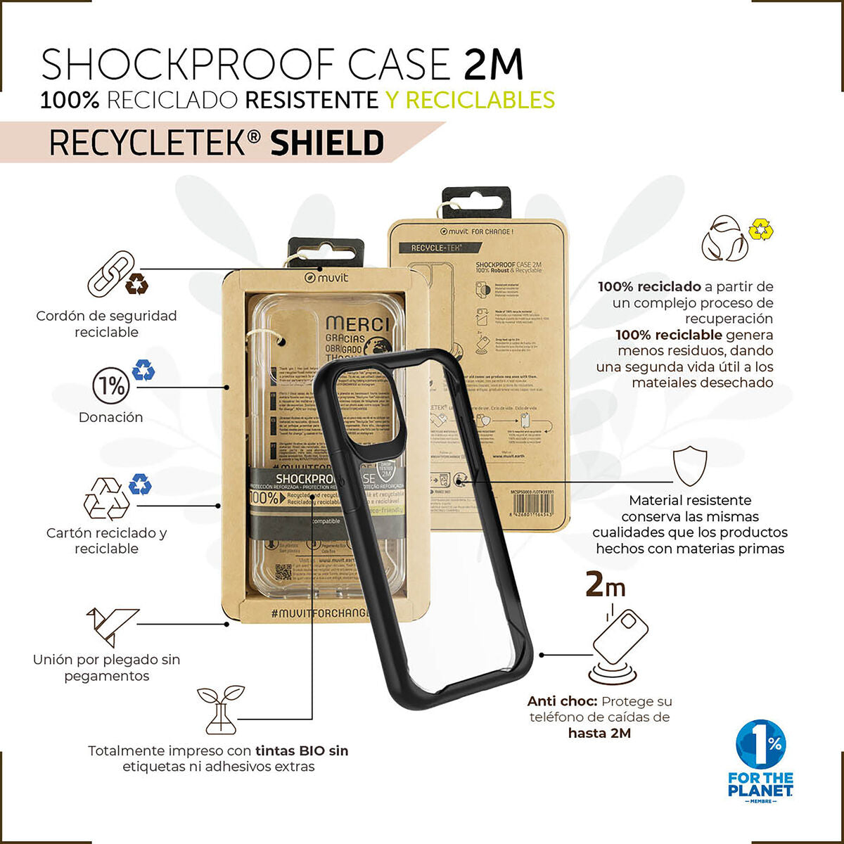 Mobile cover Muvit for Change iPhone 12/12 Pro Black