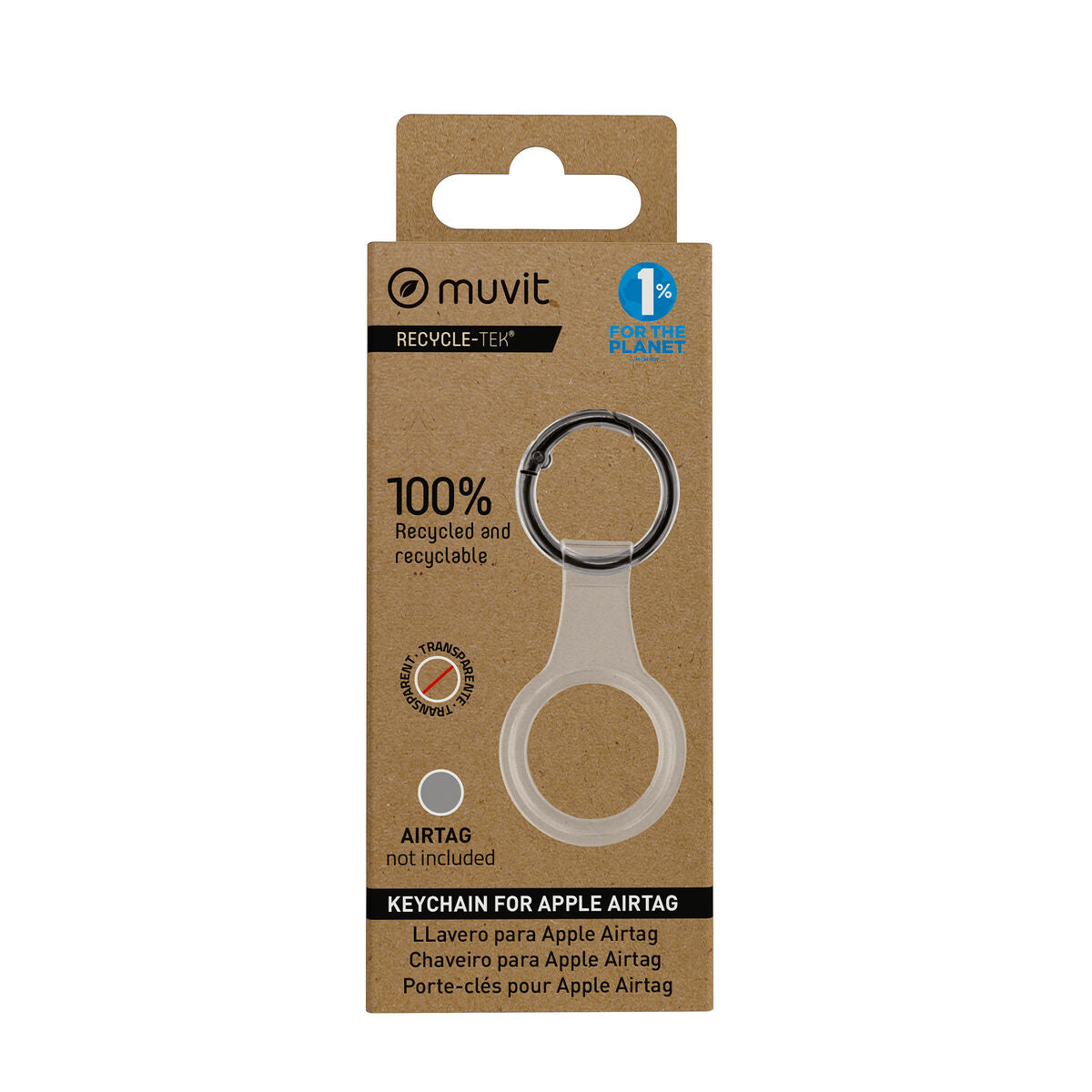 Keychain Muvit for Change Black Case AirTag