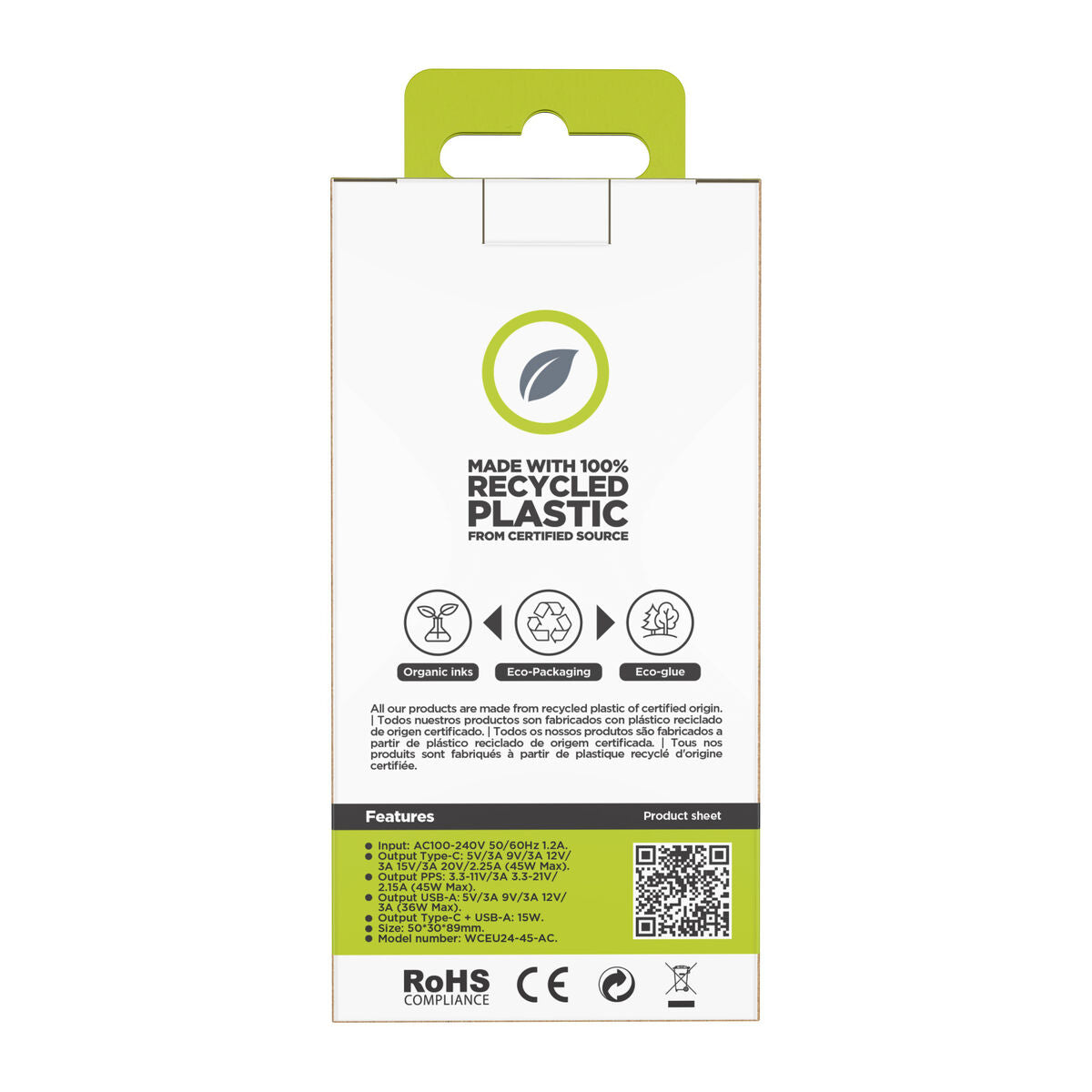 Wall Charger Muvit for Change WCEU24-45-AC Magenta 45 W