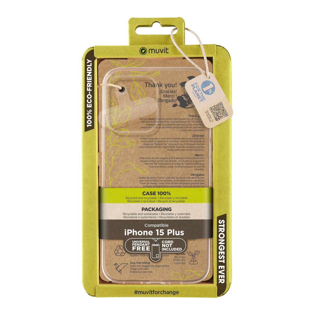 Mobile cover Muvit for Change iPhone 15 Plus Clear iPhone 15 Plus
