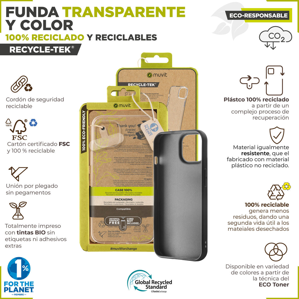 Mobile cover Muvit for Change iPhone 15 Plus Clear iPhone 15 Plus