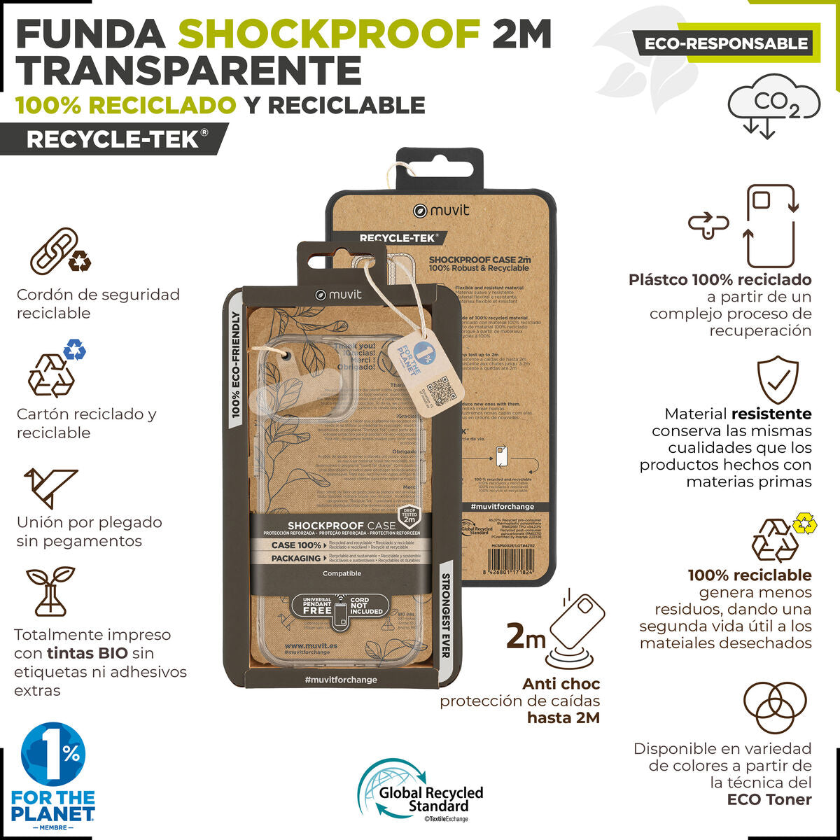 Mobile cover Muvit for Change iPhone 15 Clear iPhone 15