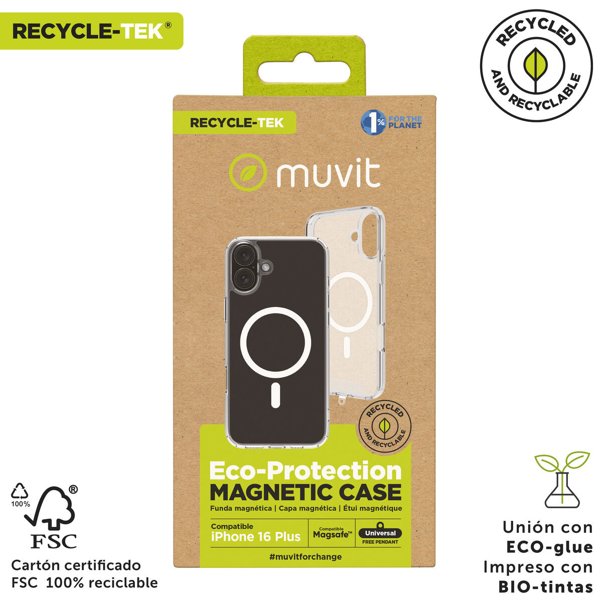 Mobile cover Muvit for Change iPhone 16 Plus Magnetic