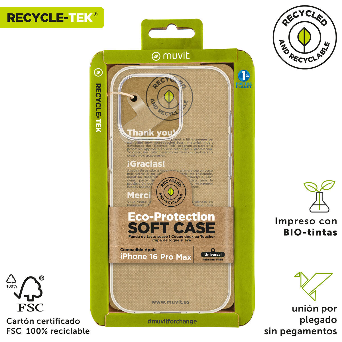 Mobile cover Muvit for Change iPhone 16 Pro Max