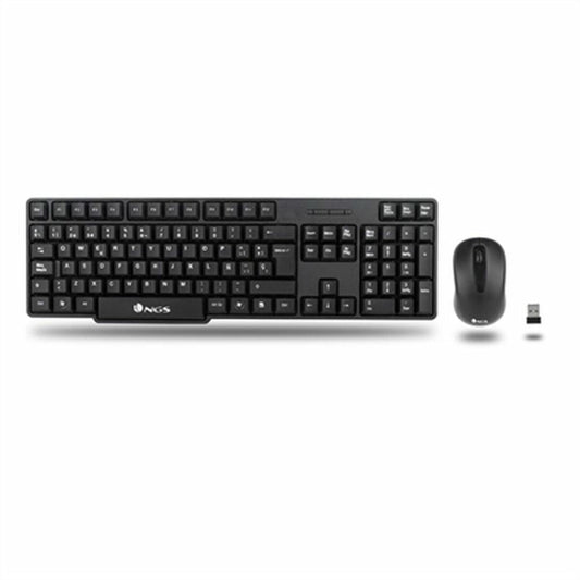Keyboard and Mouse NGS EUPHORIA KIT Black QWERTY Qwerty US Wireless