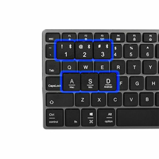 Keyboard NGS FORTUNE-BT ESPAÑOL Grey Spanish Qwerty