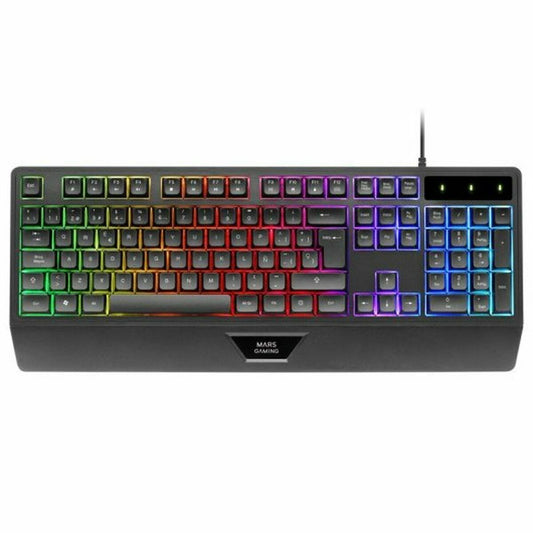 Gaming Mouse Mars Gaming MK124ES Black Spanish Qwerty