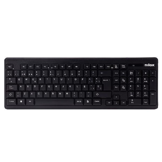 Keyboard and Wireless Mouse Nilox NXKMWE0001 Black Spanish Qwerty QWERTY