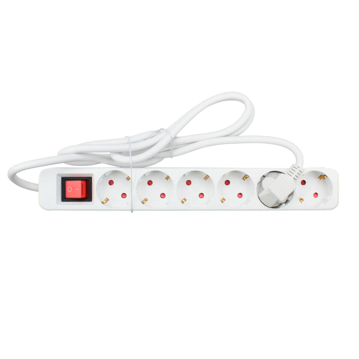 6-socket plugboard without power switch TM Electron TMUAD506S White 3680 W (1,5 m)