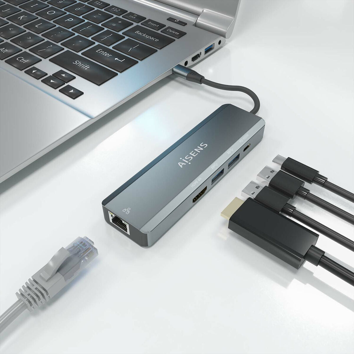 USB Hub Aisens ASUC-5P011-GR Grey