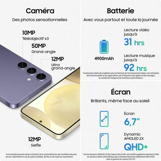 Smartphone Samsung Galaxy S24+ 6,7" 12 GB RAM 256 GB Purple Violet