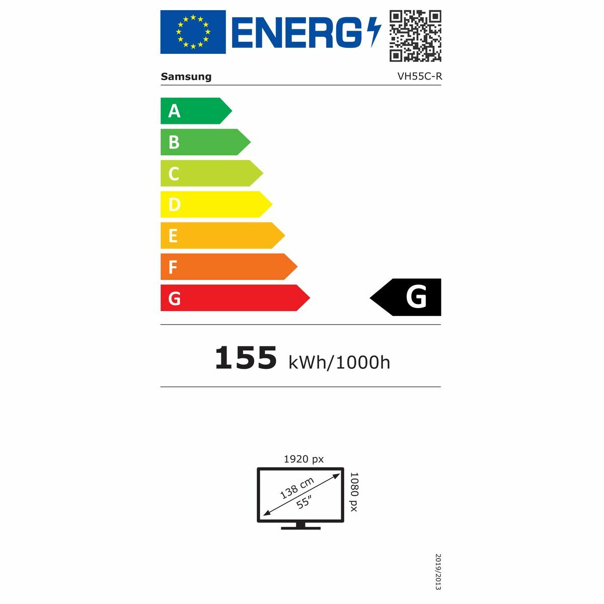 Monitor Samsung LH55VHCRBGBXEN 55" Full HD