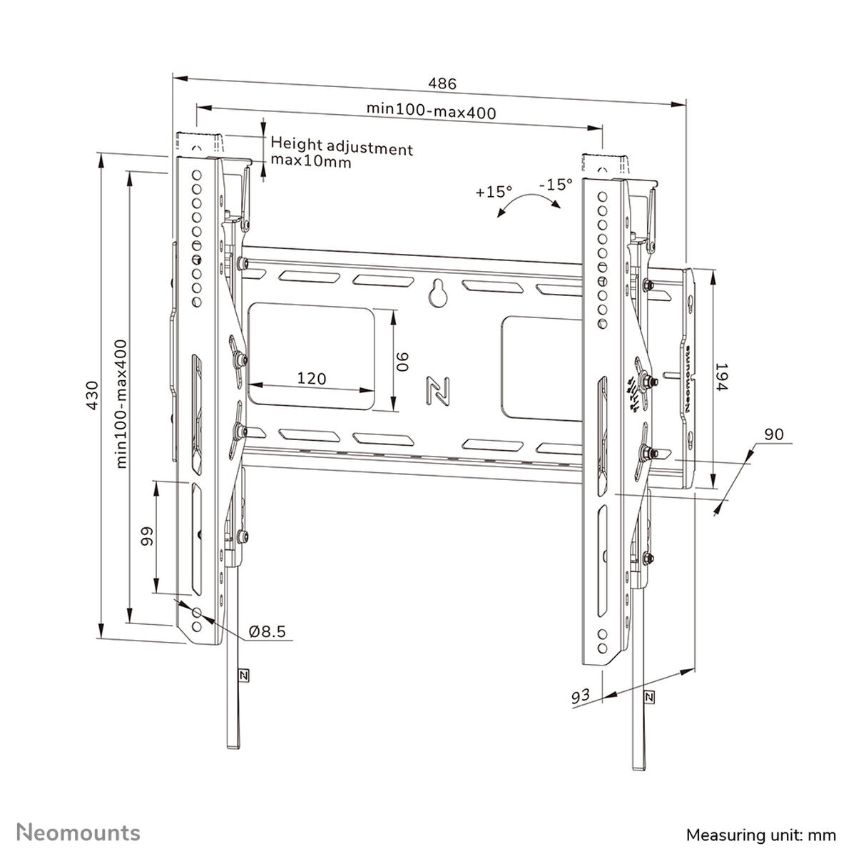 TV Mount Neomounts WL35-750BL14 32" 75" 100 kg