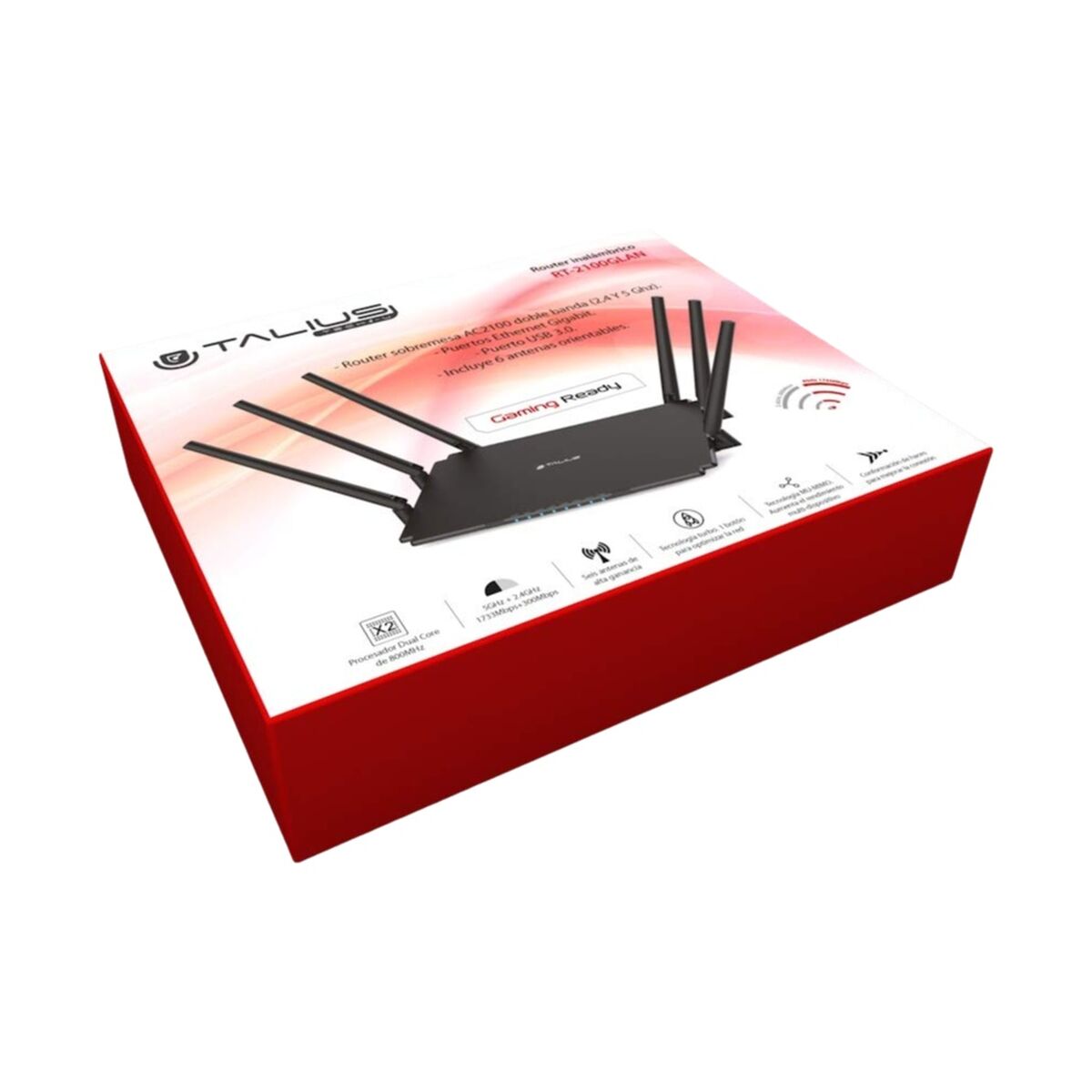 Router Talius RT2100GLAN Black USB RJ45 Ethernet LAN USB 3.2 USB x 3 Wi-Fi